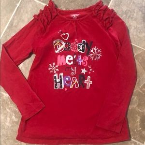 Red “daddy melts my heart” shirt